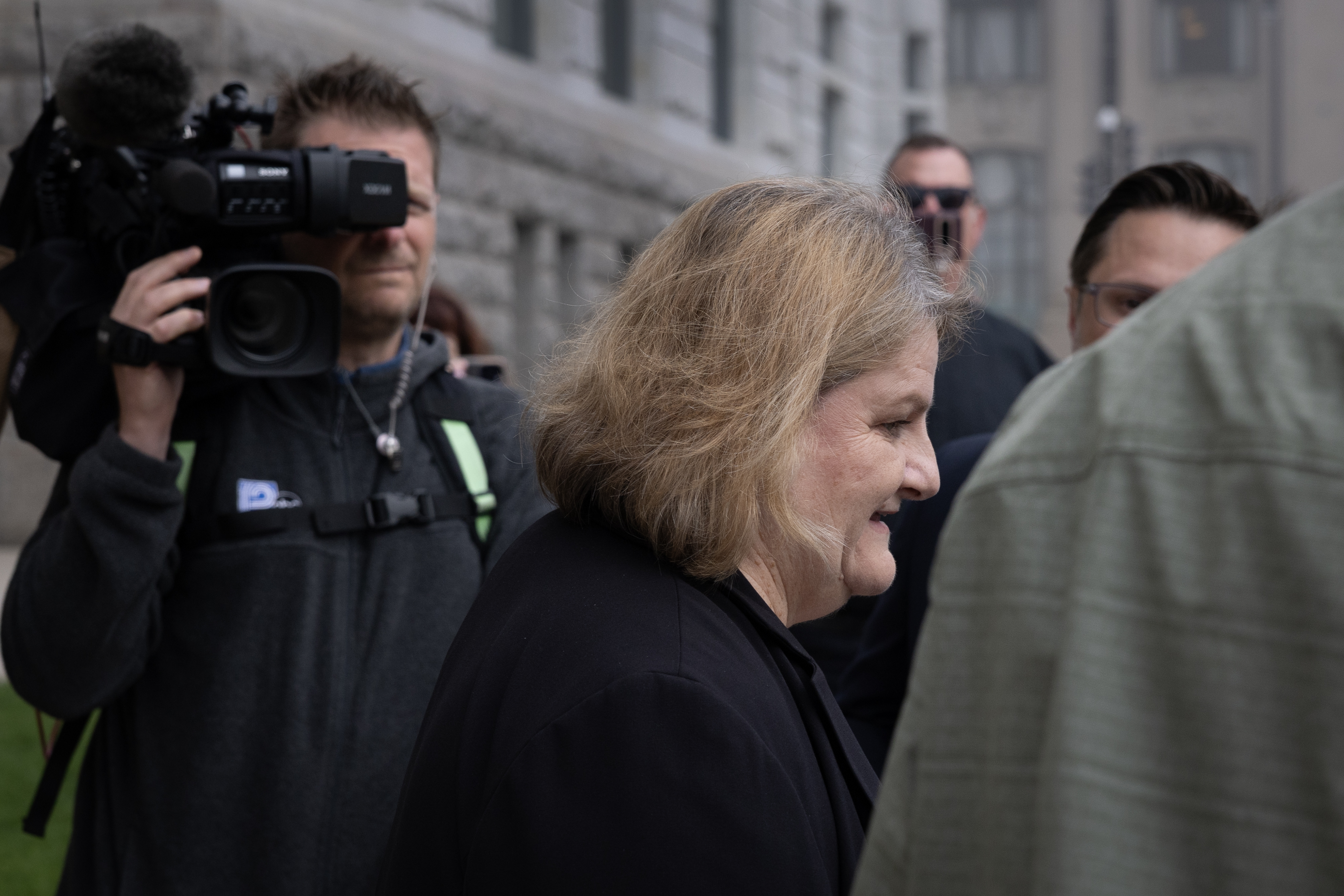 MILWAUKEE, WISCONSIN – MAY 15: Milwaukee County Circuit Judge Hannah Dugan leaves the Milwaukee Federal Courthouse on May 15, 2025 in Milwaukee, Wisconsin. Judge Dugan appeared in federal court to answer charges that she helped Eduardo Flores-Ruiz, an undocumented immigrant, elude federal arrest while he was making an appearance in her courtroom on April 18. (Photo by Scott Olson/Getty Images)